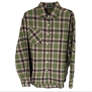 Shein DAZY Shirt Green Tartan Flannel Pocket Women's Small Plaid